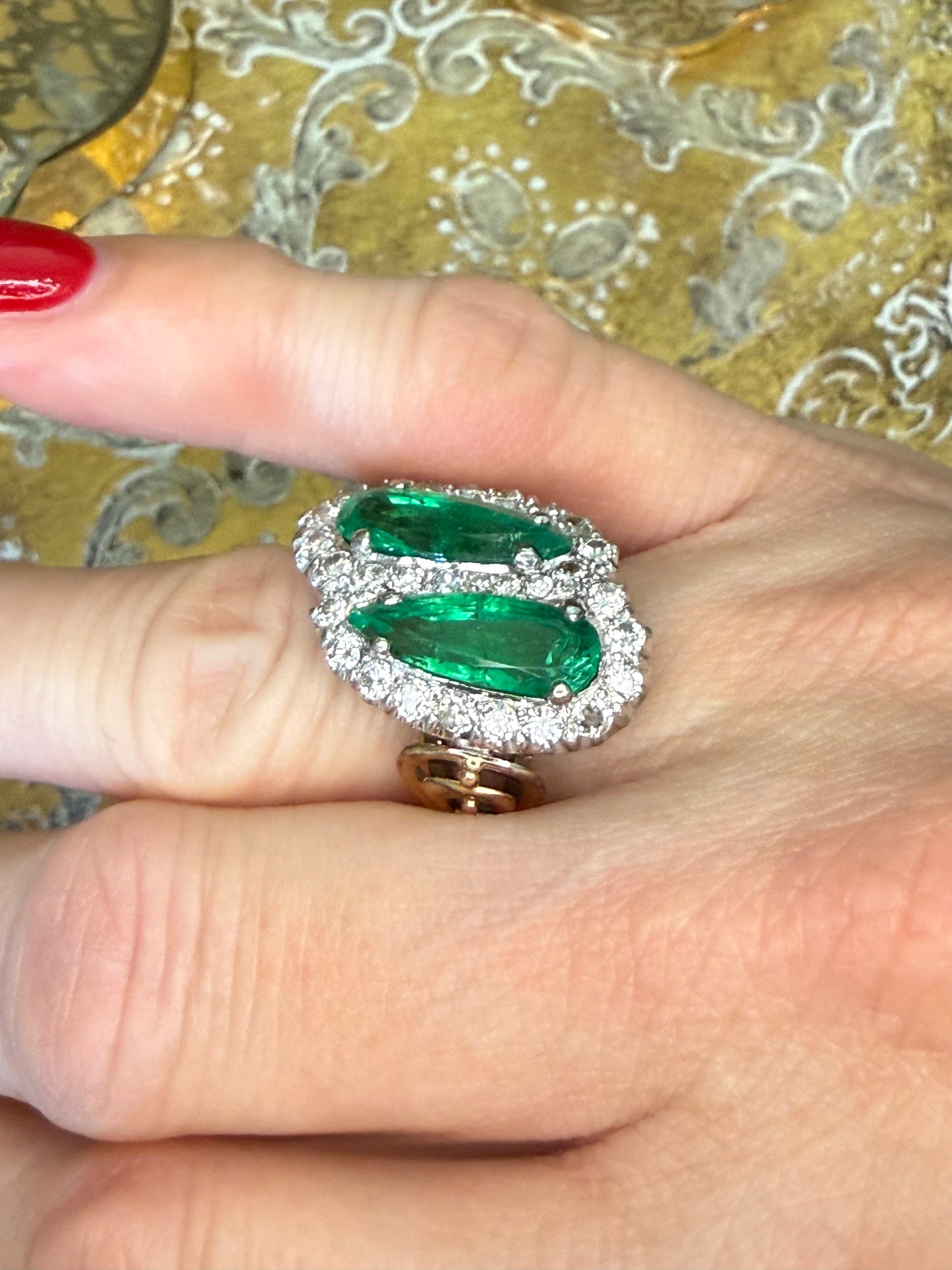 14k 5.00 CTW Colombian Emerald and 1 CTW Diamond Ring-INCLUDES GIA CERT ON EMERALD