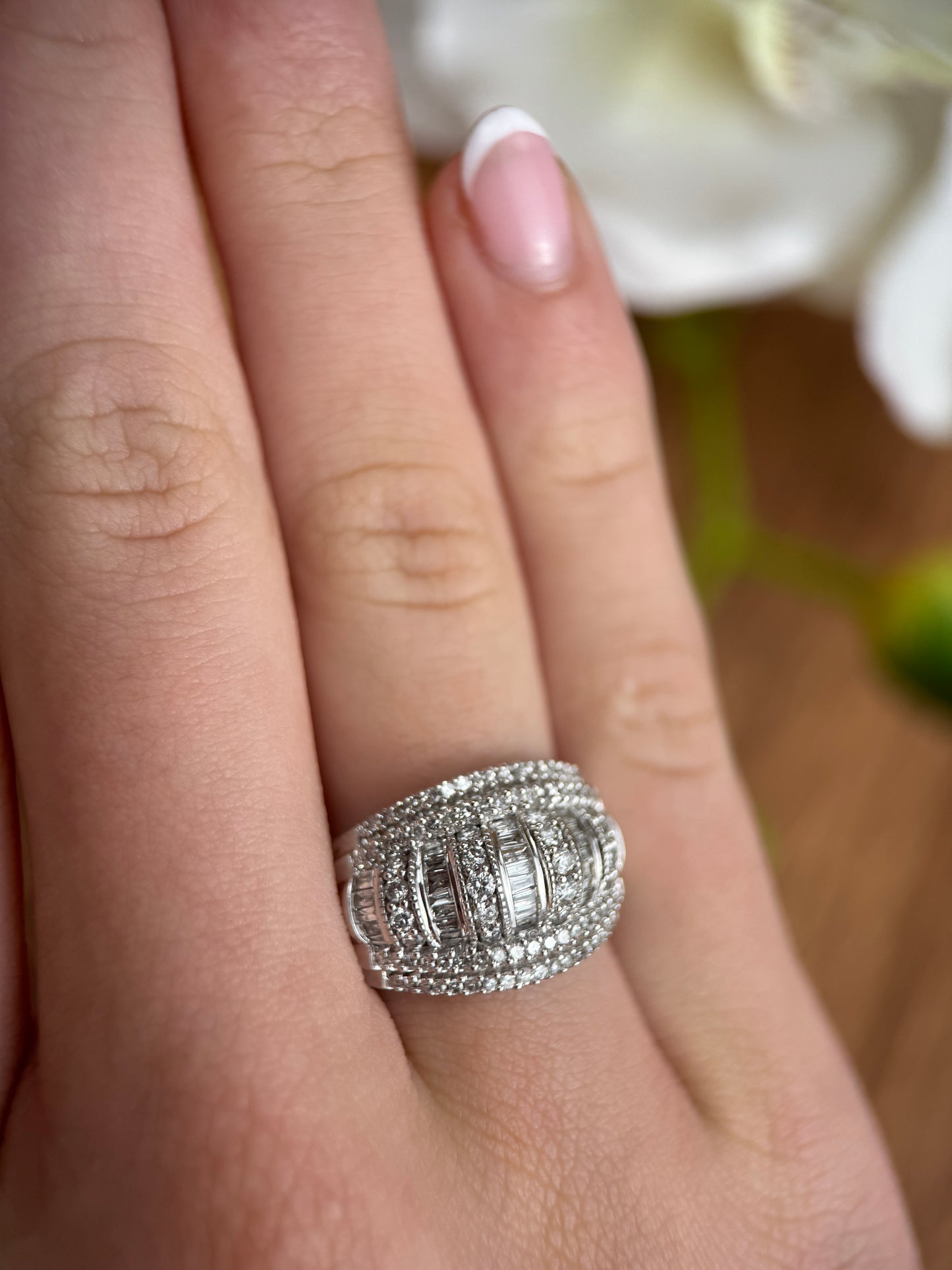 Estate 14K White Gold Diamond Band