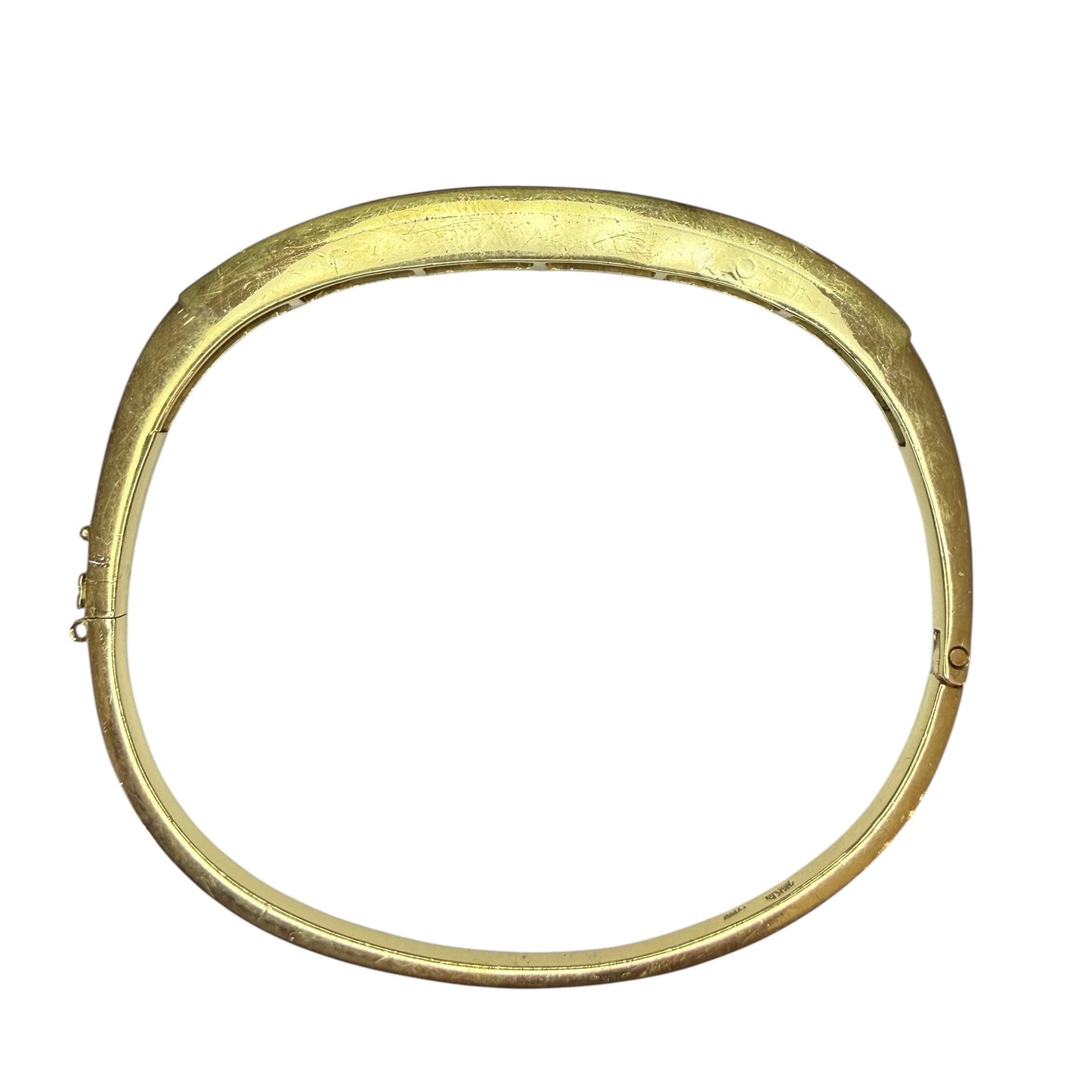 18k Vintage Emerald and Diamond Vintage Bangle