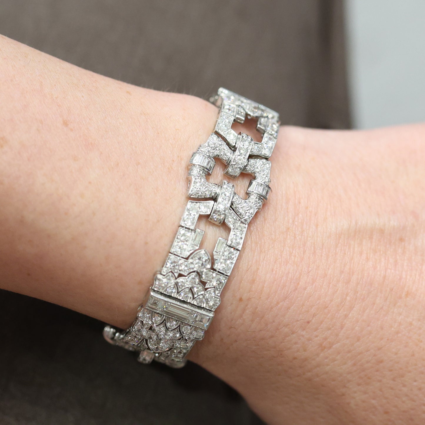 Art Deco Platinum Diamond Bracelet- 15.25 CTW-Includes GIA Appraisal