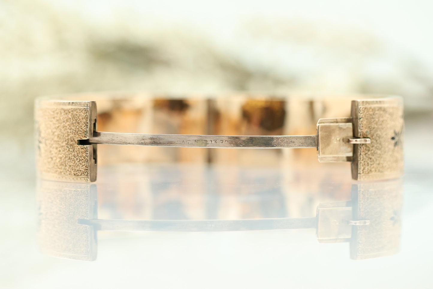 Antique 14k Yellow Gold and Black Enamel Bangle- Includes GIA Appraisal