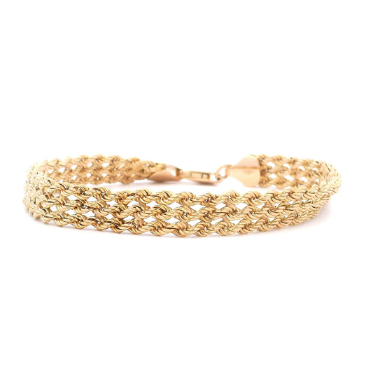 14K Triple Hollow Rope Bracelet