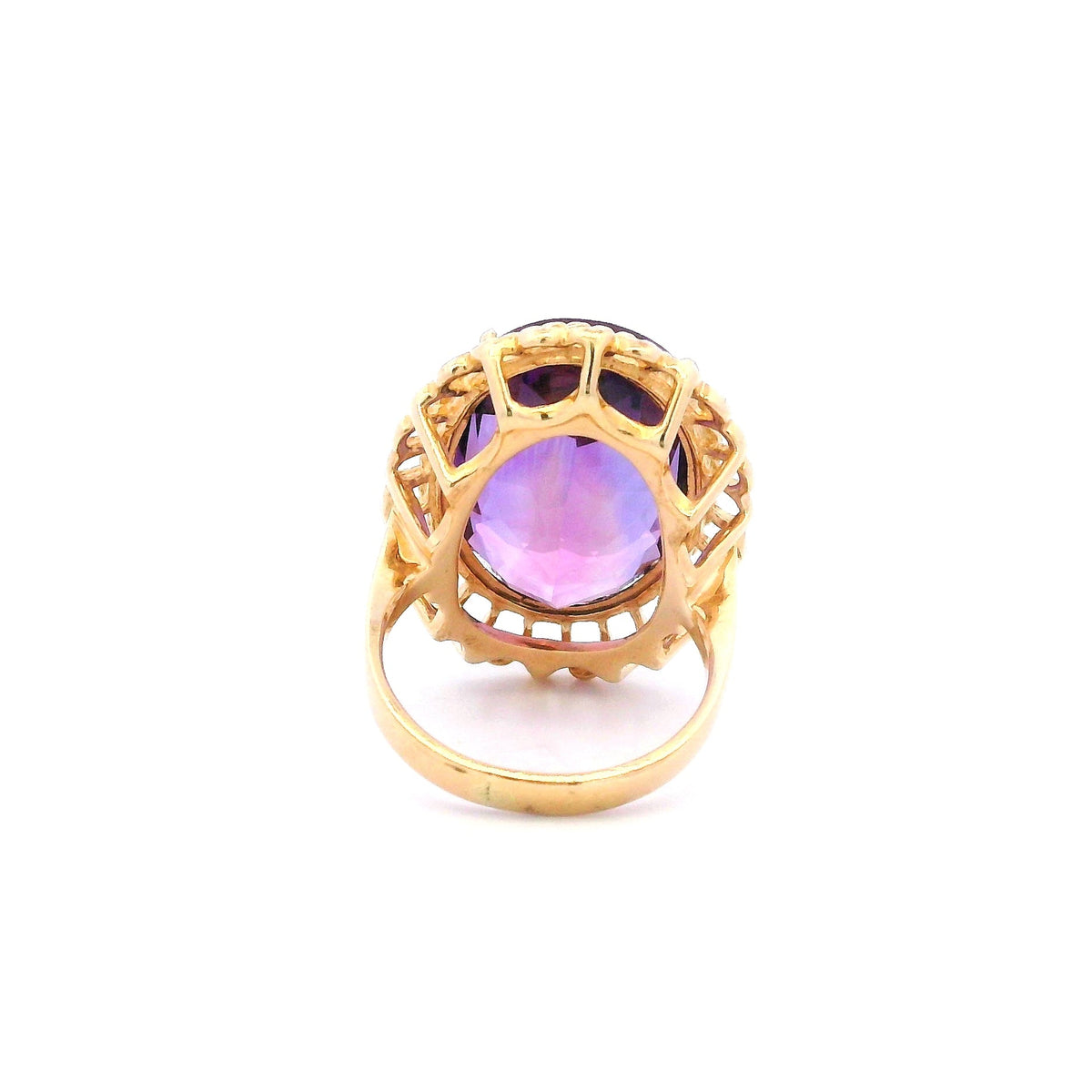 14K Oval Amethyst Antique Ring