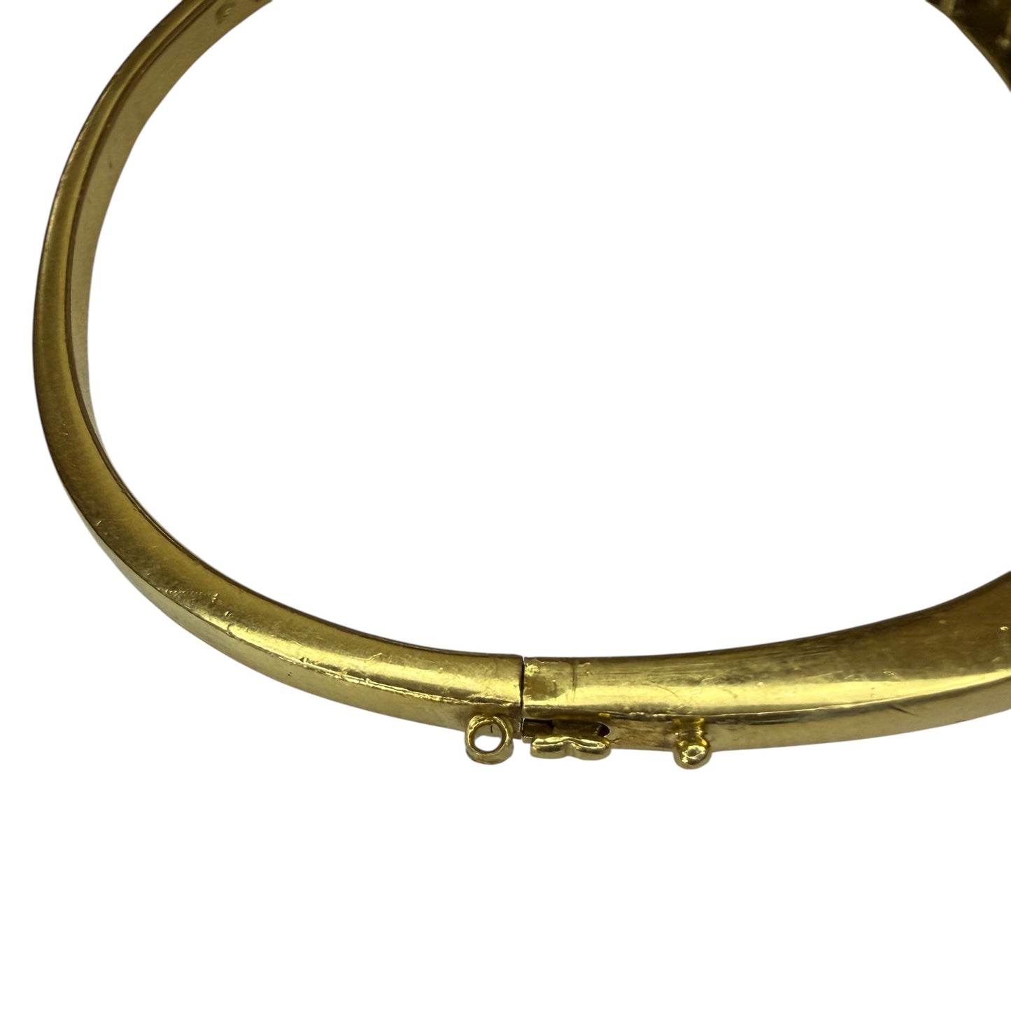18k Vintage Emerald and Diamond Vintage Bangle