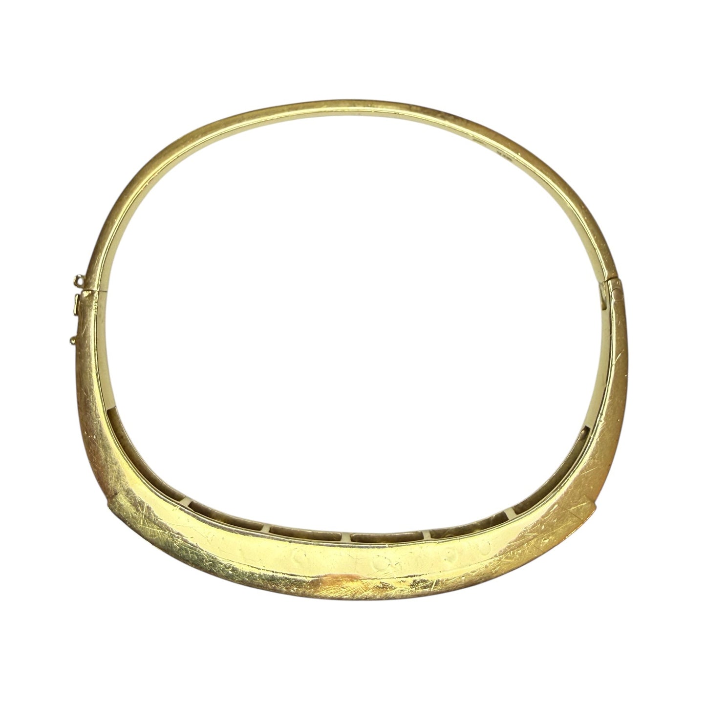 18k Vintage Emerald and Diamond Vintage Bangle