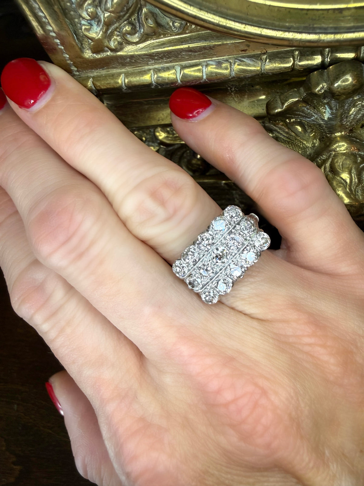 Antique Triple Row 1.80 CTW Diamond Ring
