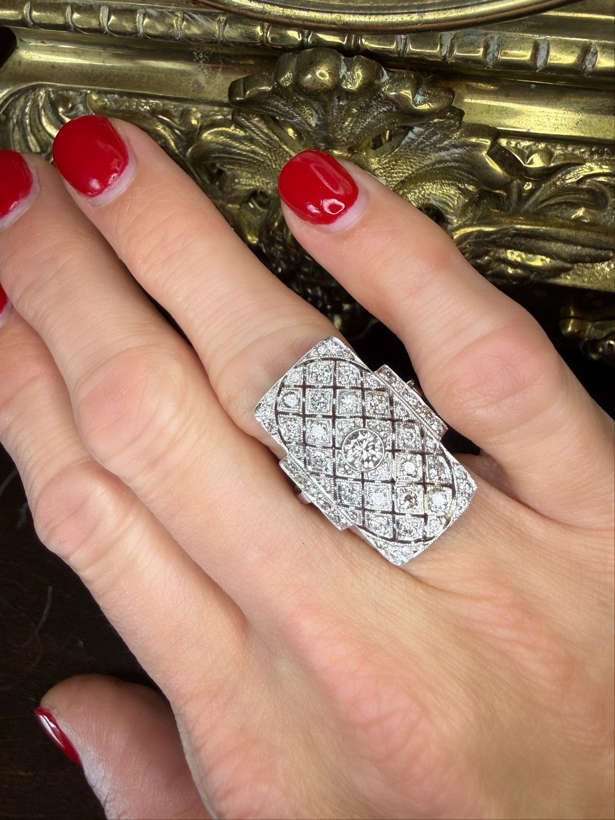 Platinum 1.47 CTW Diamond Dinner Ring