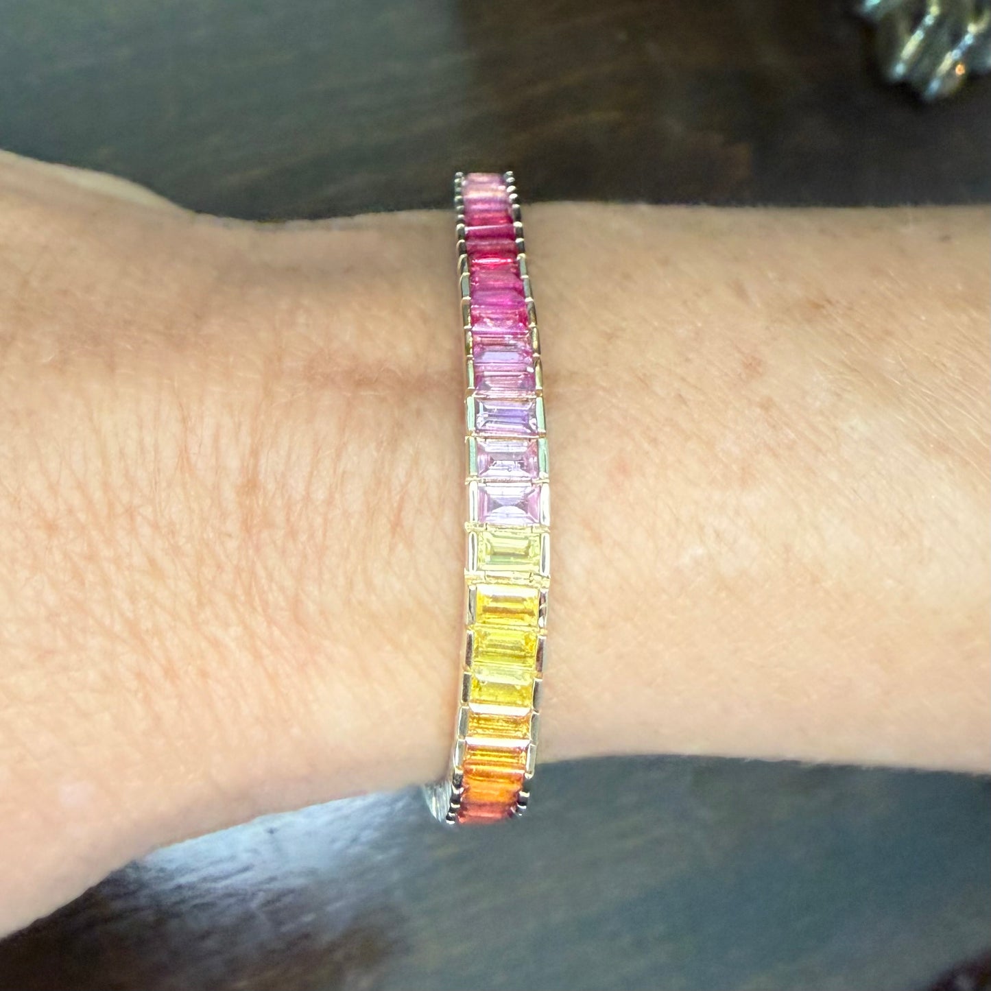 14k EFFY Multi-Color Rainbow Sapphire and Diamond Bracelet