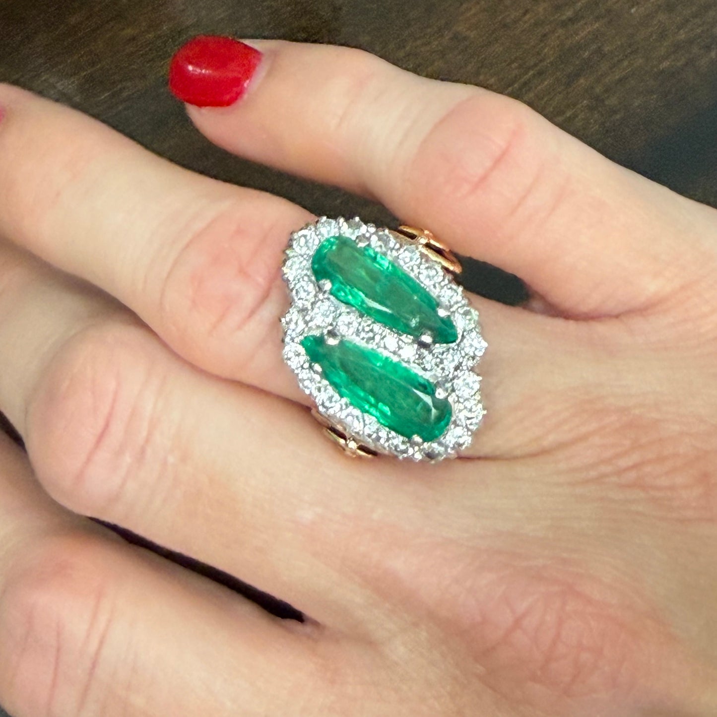 14k 5.00 CTW Colombian Emerald and 1 CTW Diamond Ring-INCLUDES GIA CERT ON EMERALD