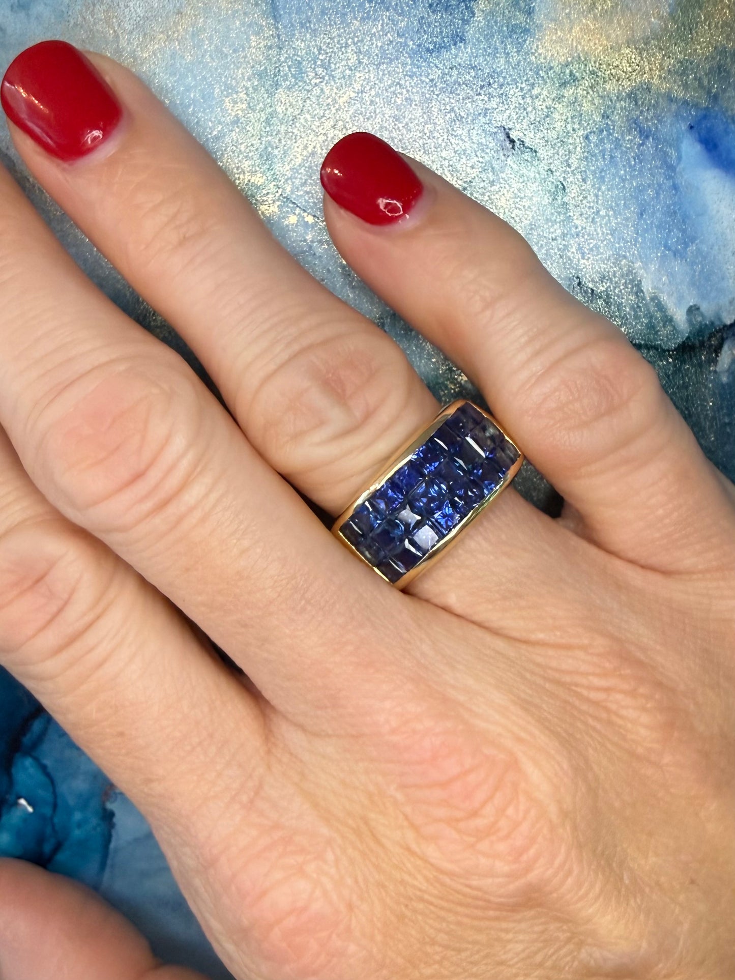 18k 2.50 CTW Sapphire Band