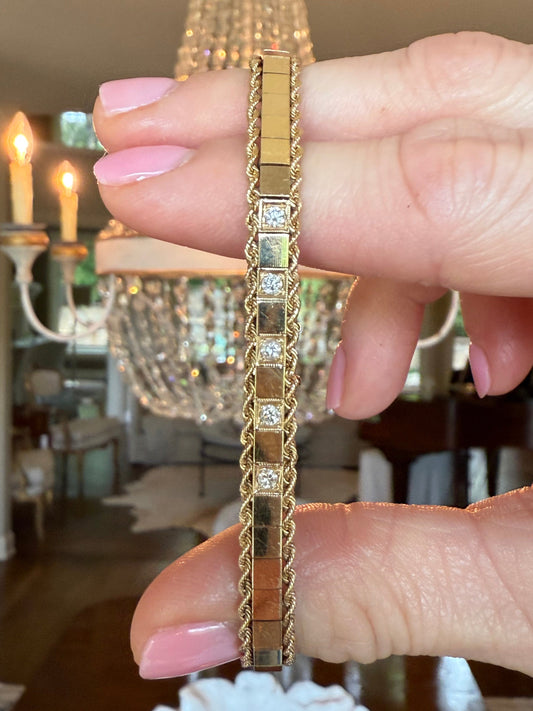 14K Gold Diamond Line Bracelet