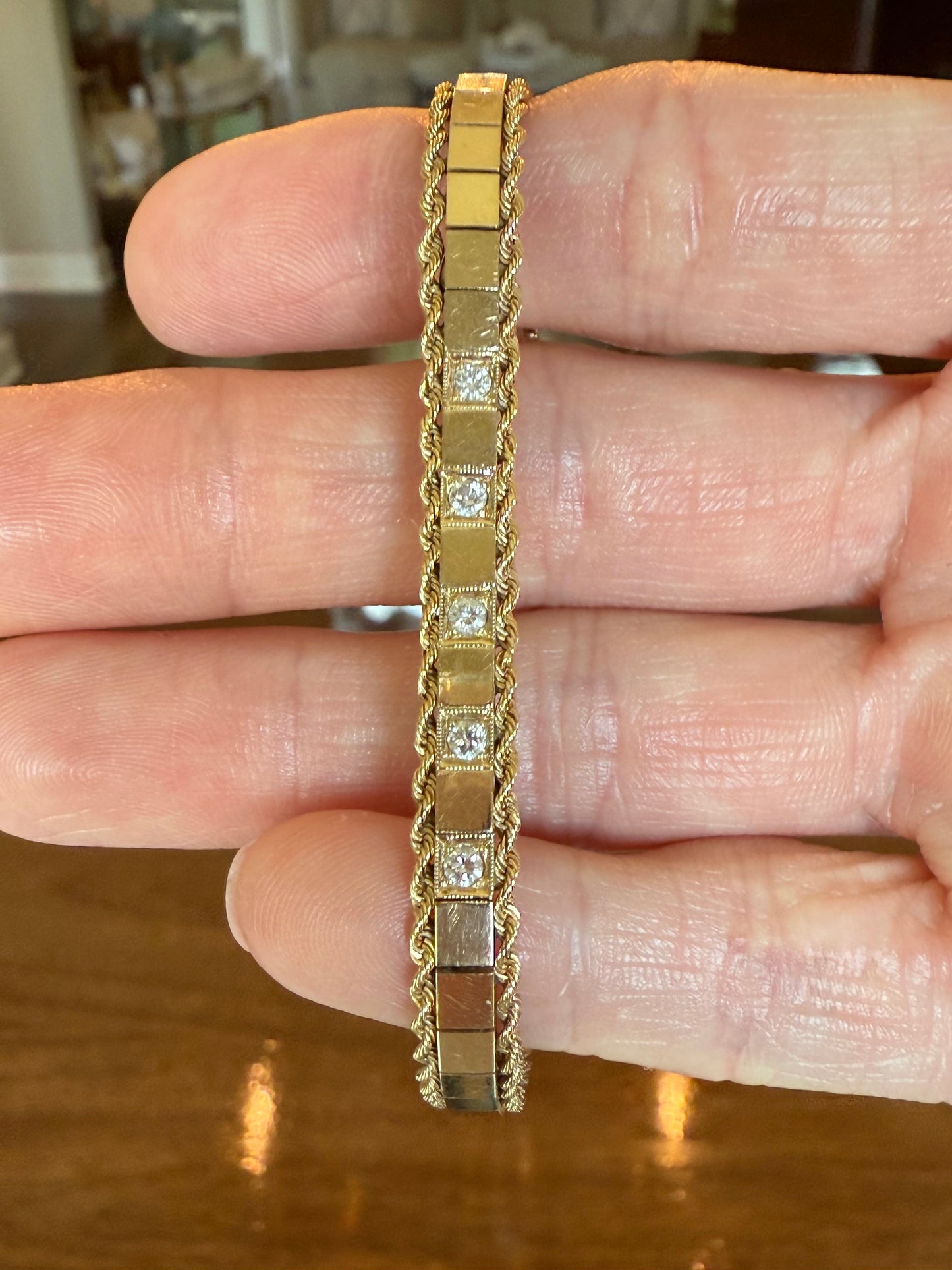 14K Gold Diamond Line Bracelet
