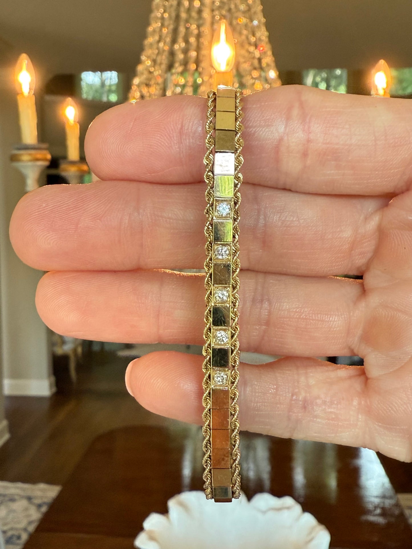 14K Gold Diamond Line Bracelet