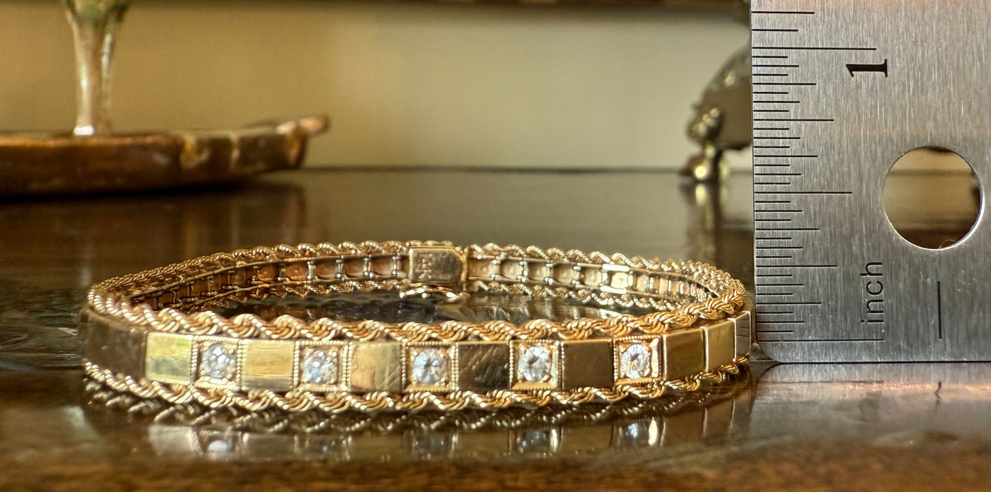 14K Gold Diamond Line Bracelet