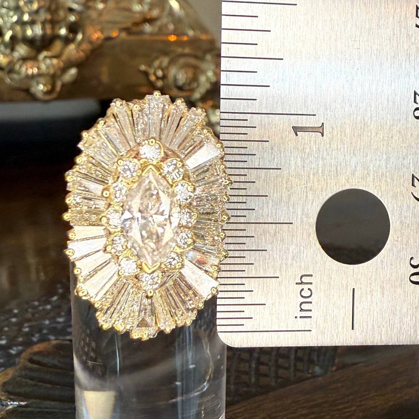 14K 5.05 CTW Diamond Ballerina Engagement or Cocktail Ring