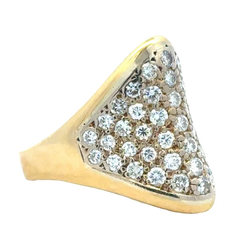 14K Diamond Cluster Dome Band