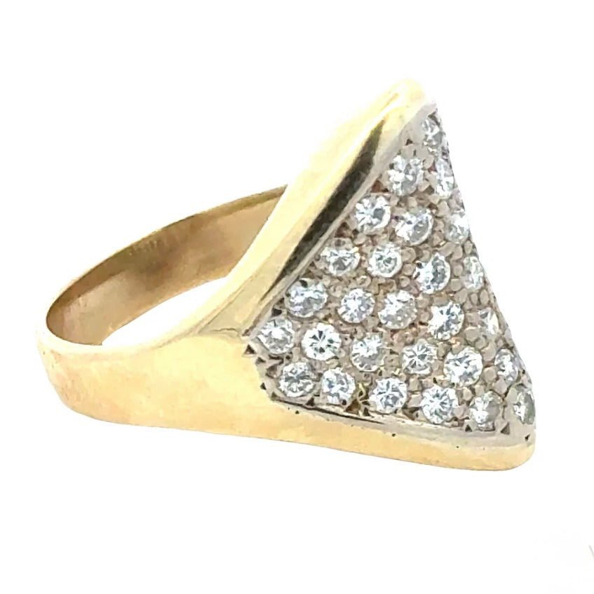 14K Diamond Cluster Dome Band