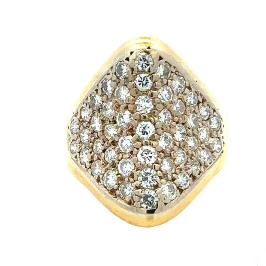 14K Diamond Cluster Dome Band