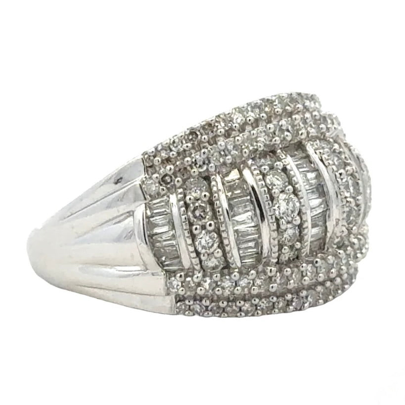 Estate 14K White Gold Diamond Band