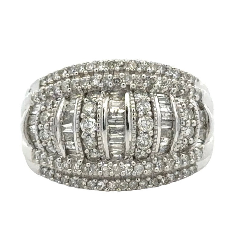Estate 14K White Gold Diamond Band