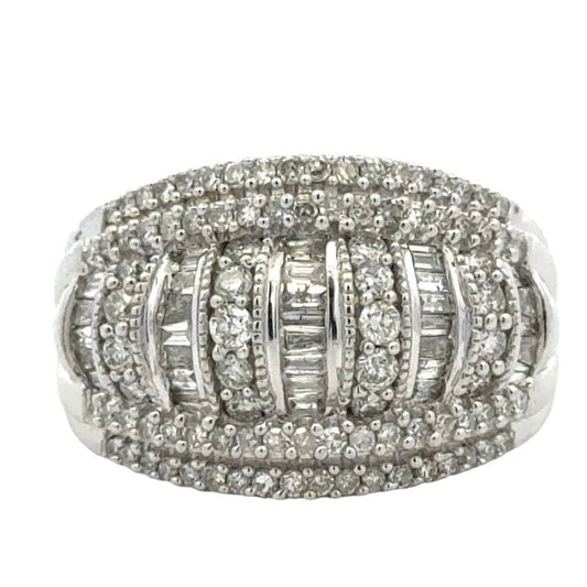 Estate 14K White Gold Diamond Band