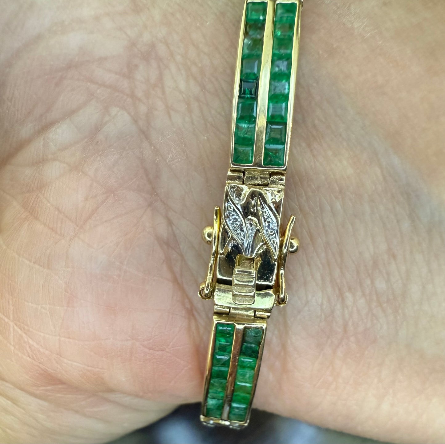14K Emerald and Diamond Bracelet