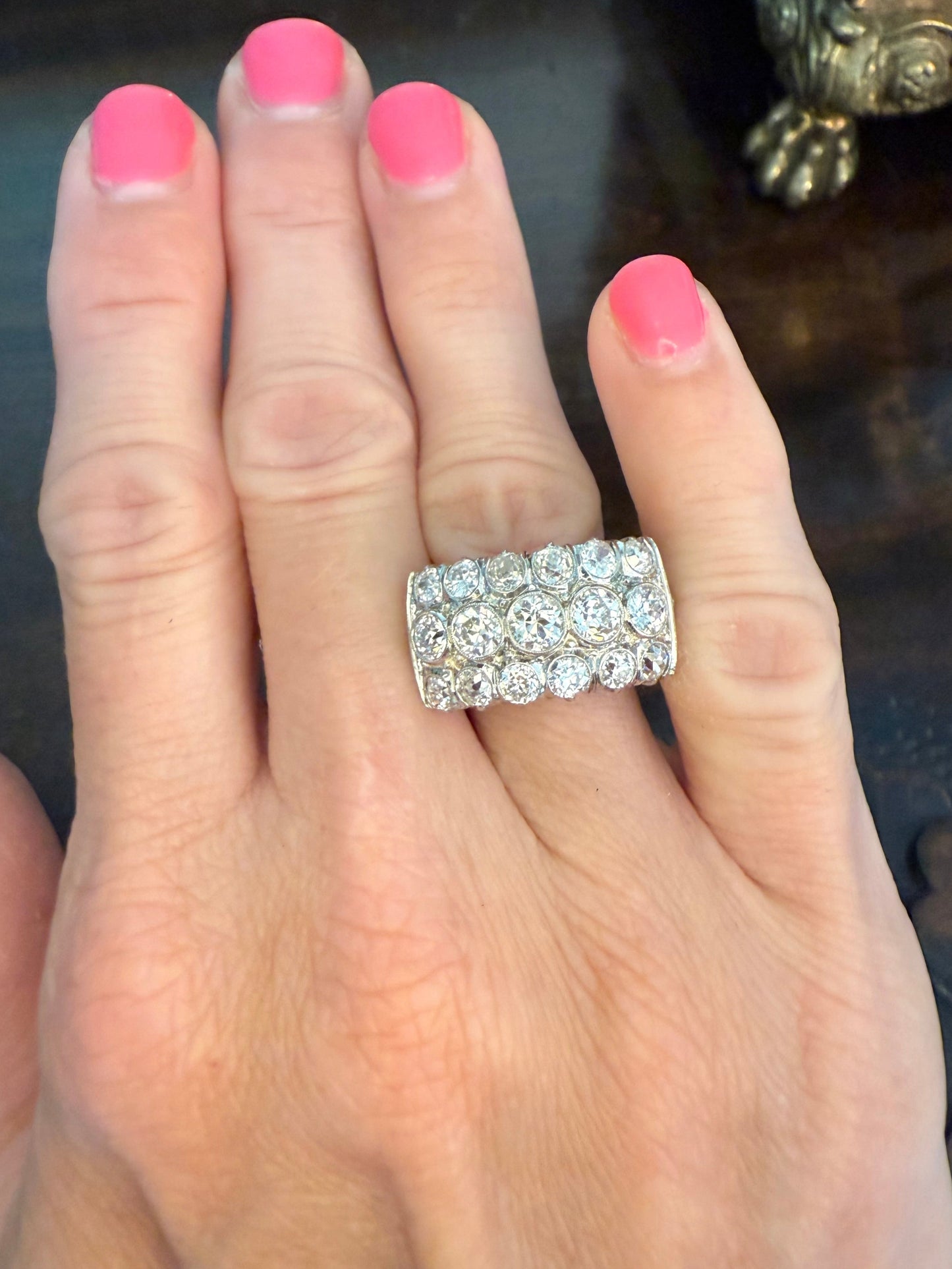 Antique 3.65 CTW Platinum Diamond Ring: GIA Appraisal Included