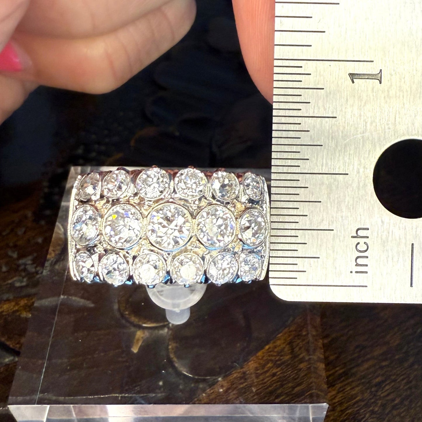 Antique 3.65 CTW Platinum Diamond Ring: GIA Appraisal Included