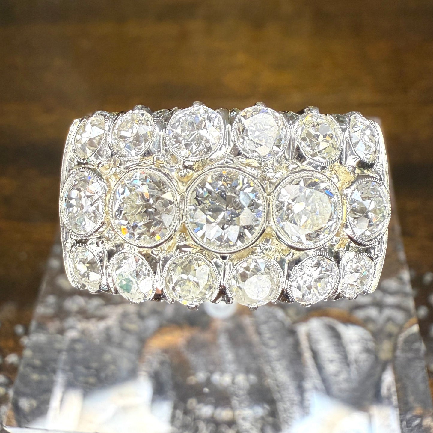 Antique 3.65 CTW Platinum Diamond Ring: GIA Appraisal Included