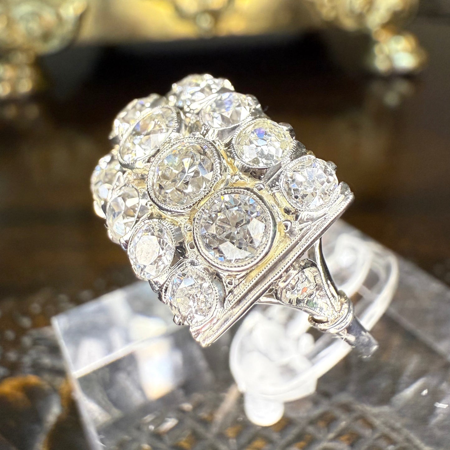 Antique 3.65 CTW Platinum Diamond Ring: GIA Appraisal Included