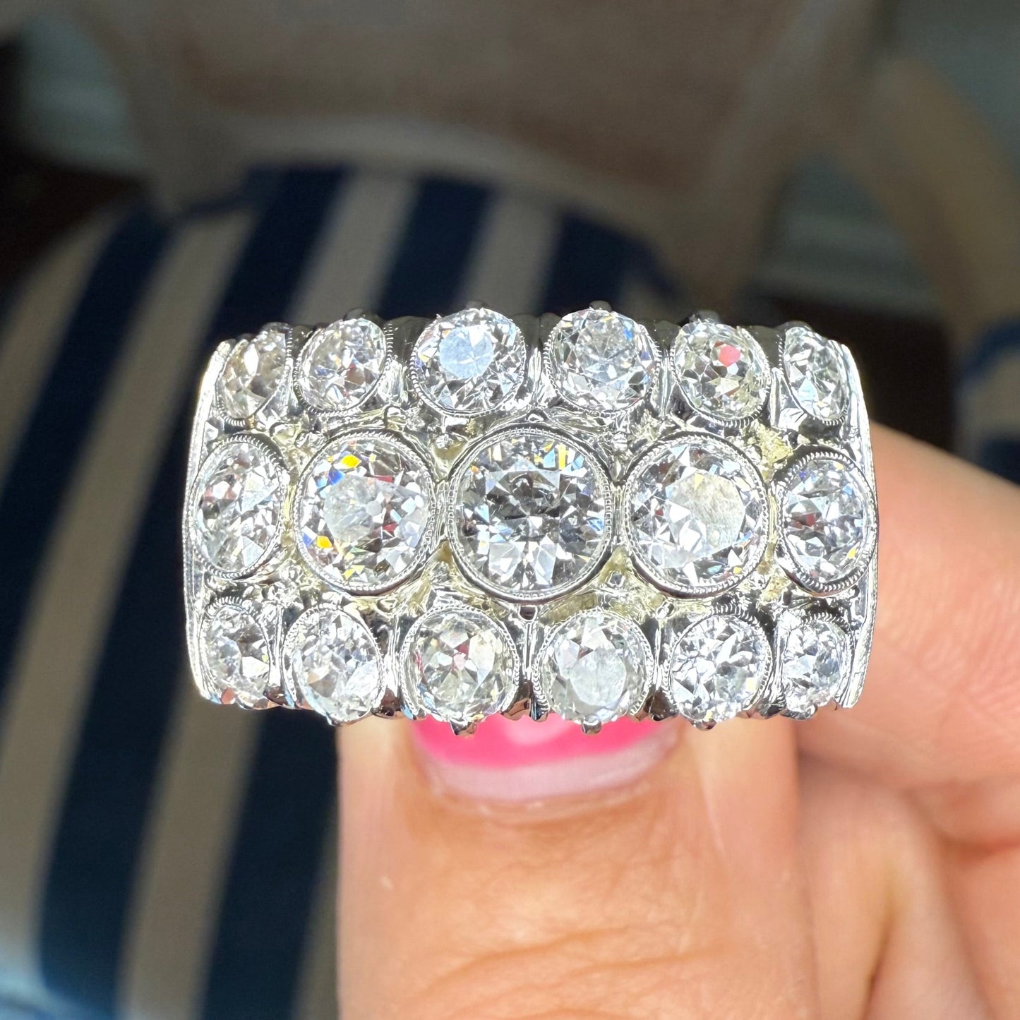 Antique 3.65 CTW Platinum Diamond Ring: GIA Appraisal Included