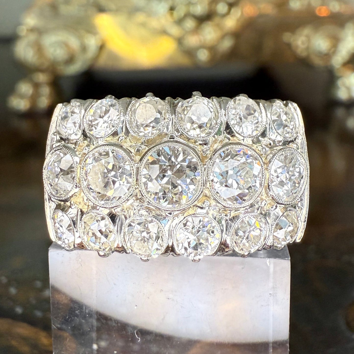 Antique 3.65 CTW Platinum Diamond Ring: GIA Appraisal Included
