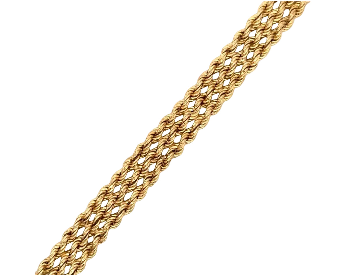 14K Triple Hollow Rope Bracelet