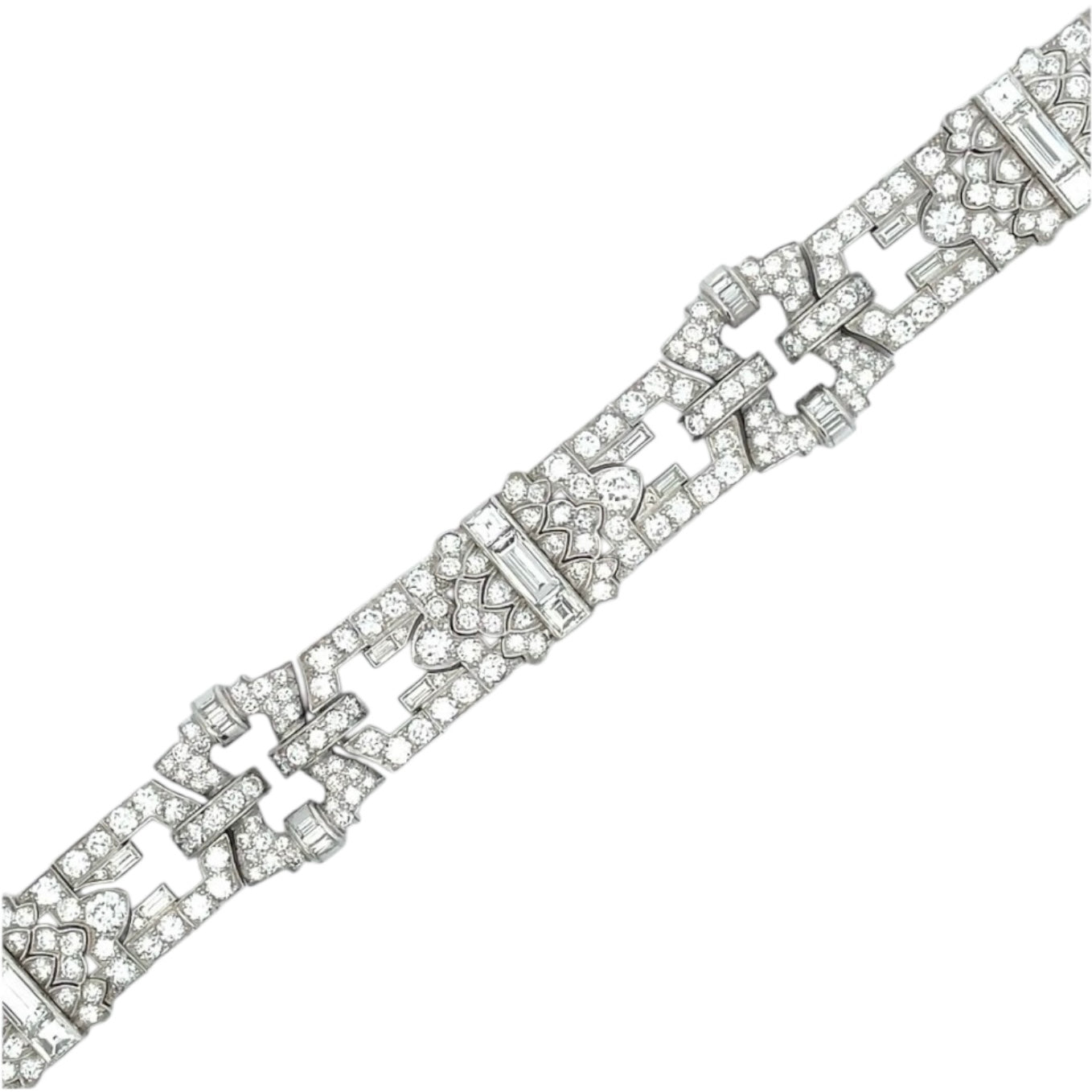 Art Deco Platinum Diamond Bracelet- 15.25 CTW-Includes GIA Appraisal