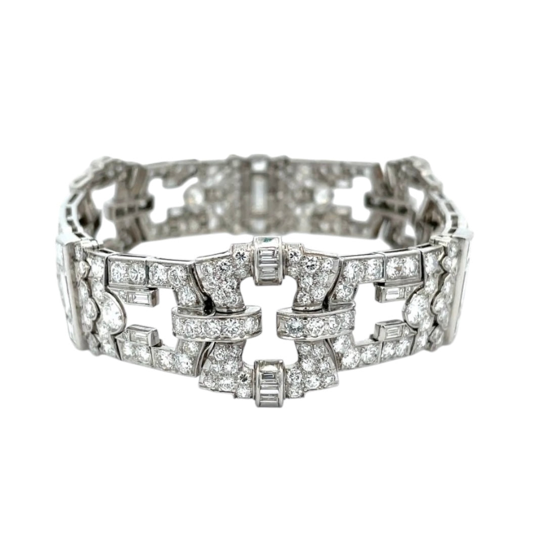 Art Deco Platinum Diamond Bracelet- 15.25 CTW-Includes GIA Appraisal