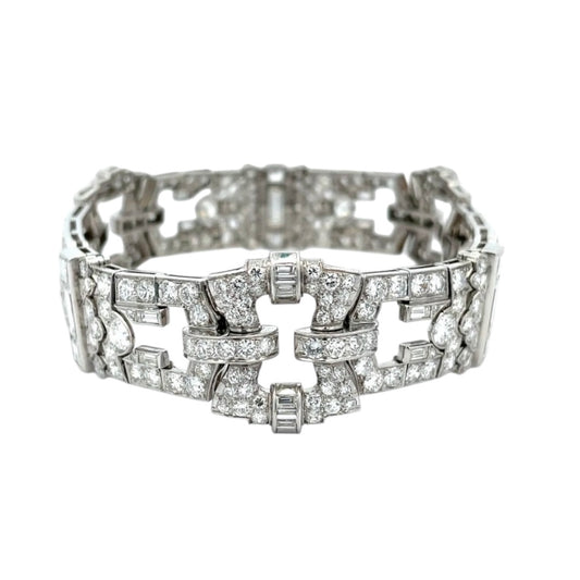 Art Deco Platinum Diamond Bracelet- 15.25 CTW-Includes GIA Appraisal