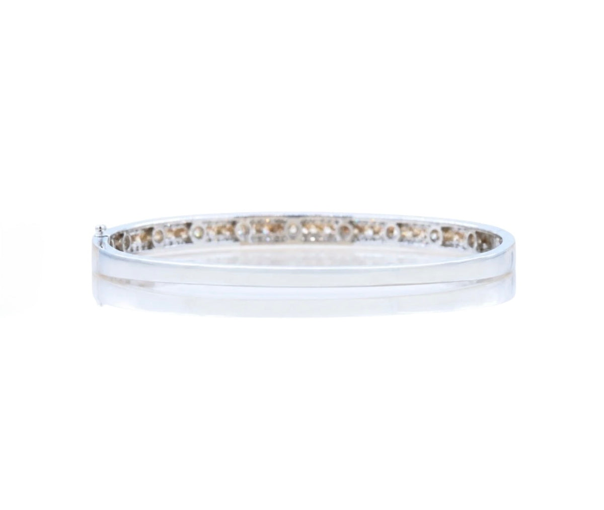 14k Champaign & White Diamond Bangle-Includes GIA Appraisal