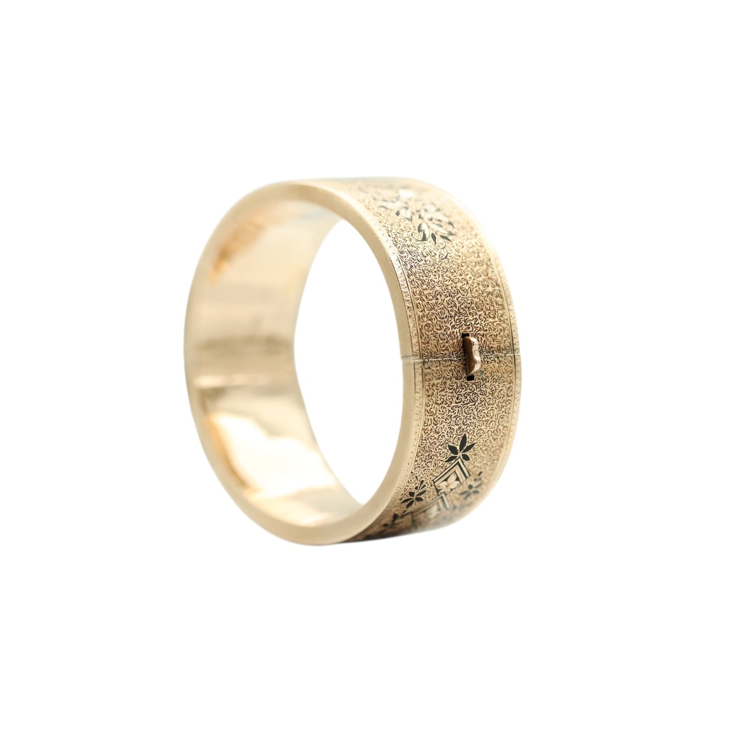 Antique 14k Yellow Gold and Black Enamel Bangle- Includes GIA Appraisal