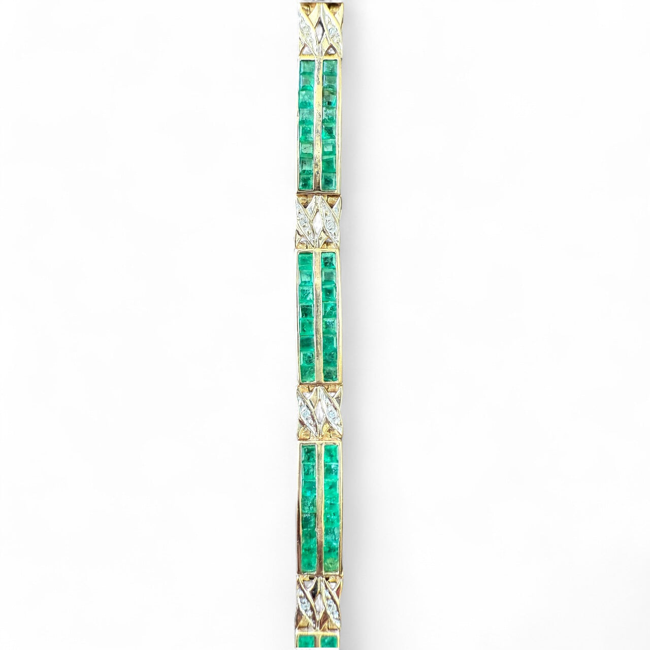 14K Emerald and Diamond Bracelet