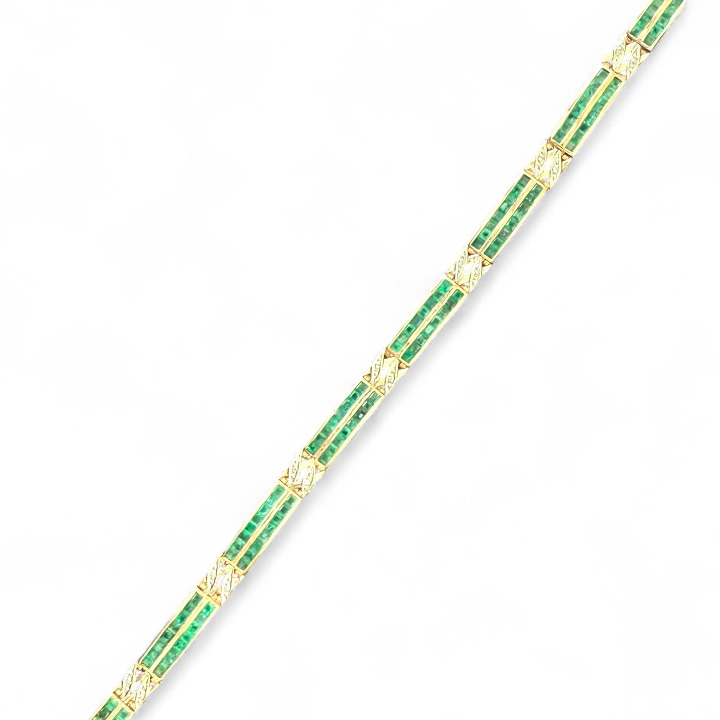 14K Emerald and Diamond Bracelet