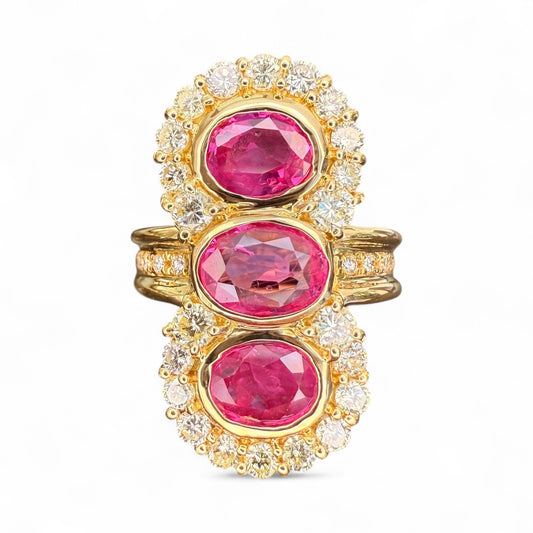 18k 2.95 CTW Ruby and 1.15 CTW Diamond Cocktail Ring