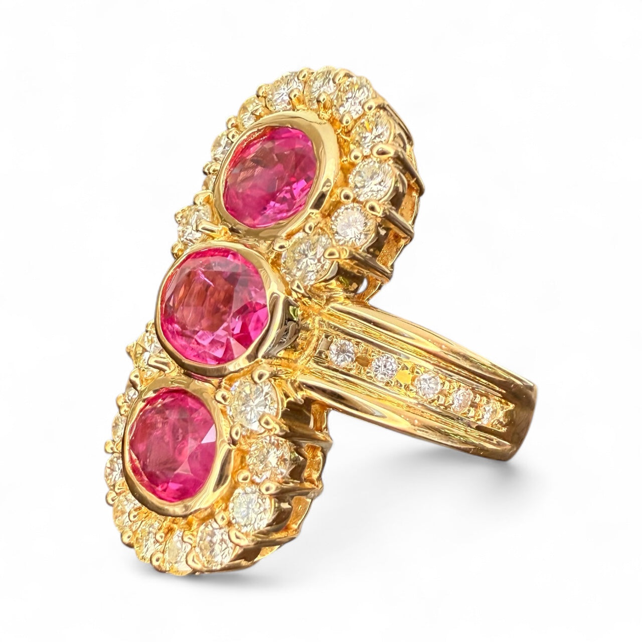 18k 2.95 CTW Ruby and 1.15 CTW Diamond Cocktail Ring