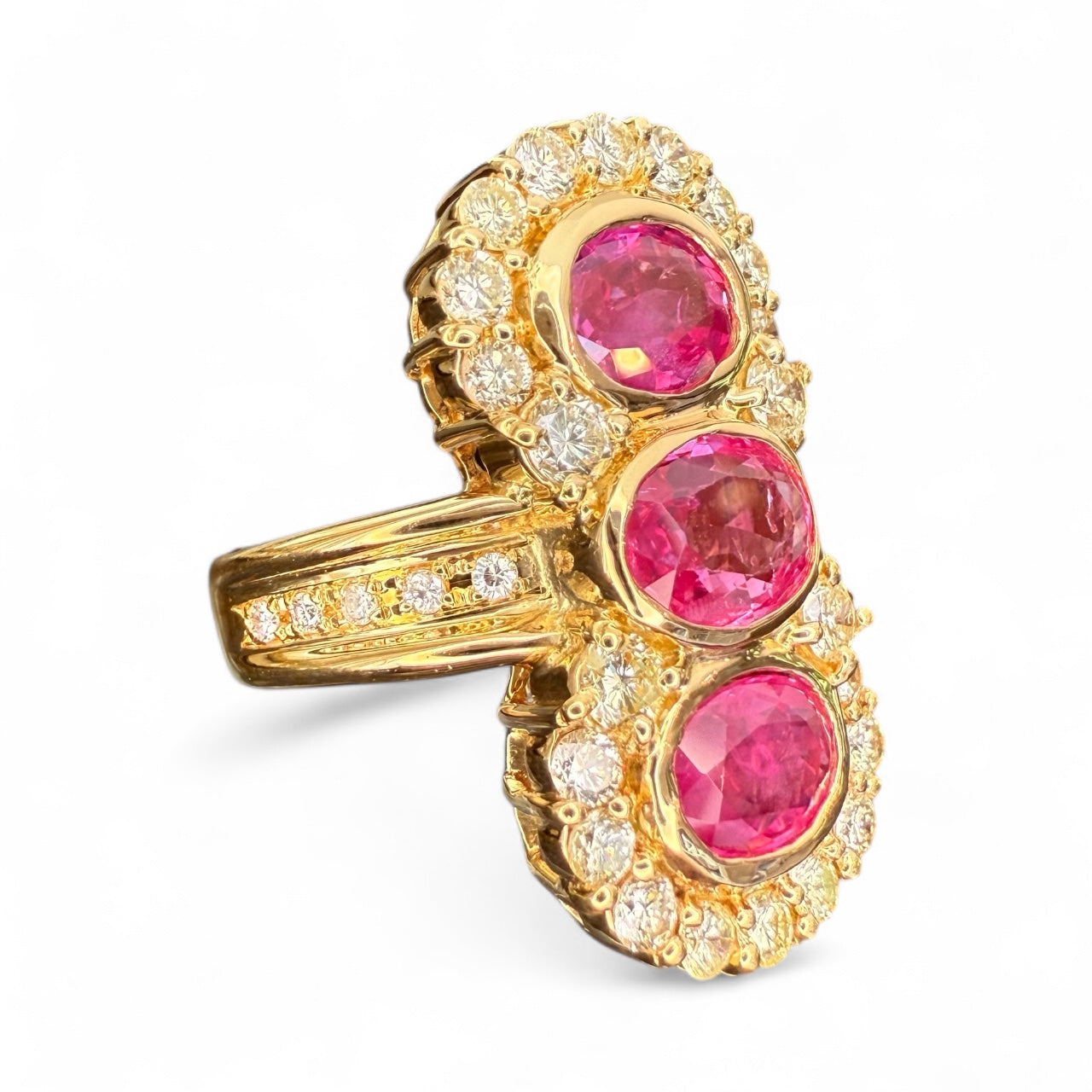 18k 2.95 CTW Ruby and 1.15 CTW Diamond Cocktail Ring