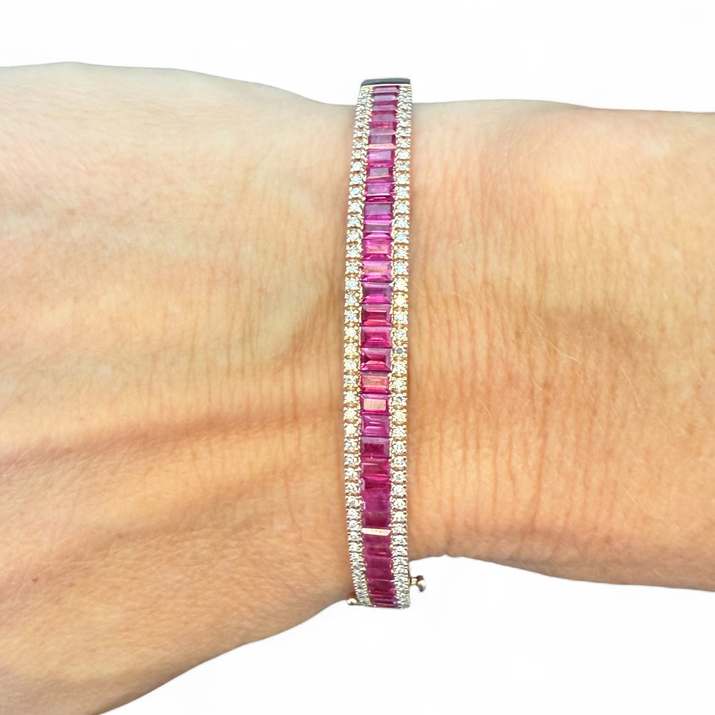 Effy 14k Rose Gold 3.47 CT Ruby and .46 CTW Diamond Bracelet