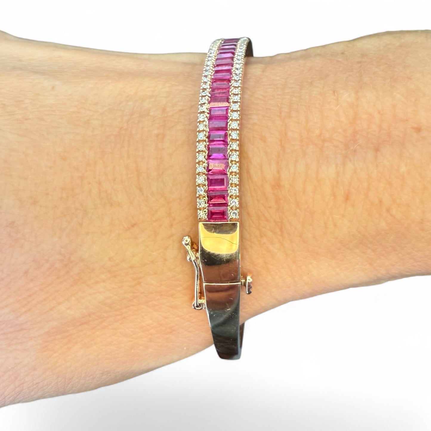 Effy 14k Rose Gold 3.47 CT Ruby and .46 CTW Diamond Bracelet