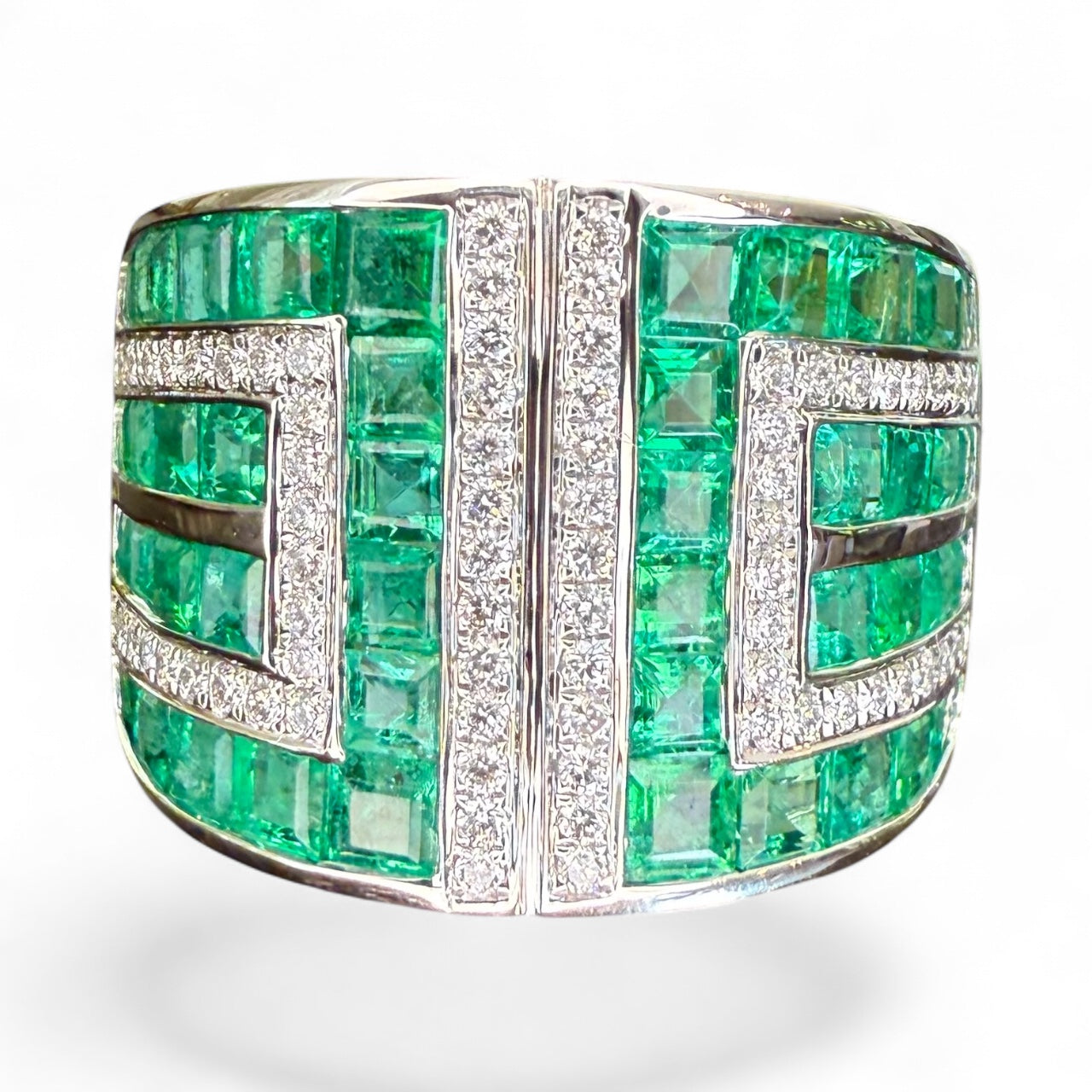 18K 3.35 CTW Emerald and Diamond Band