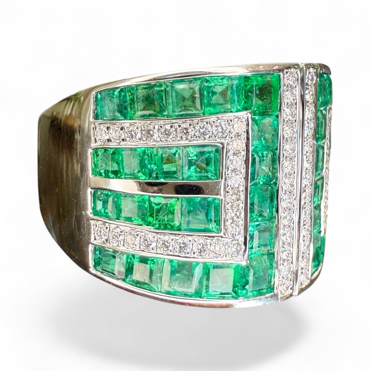 18K 3.35 CTW Emerald and Diamond Band