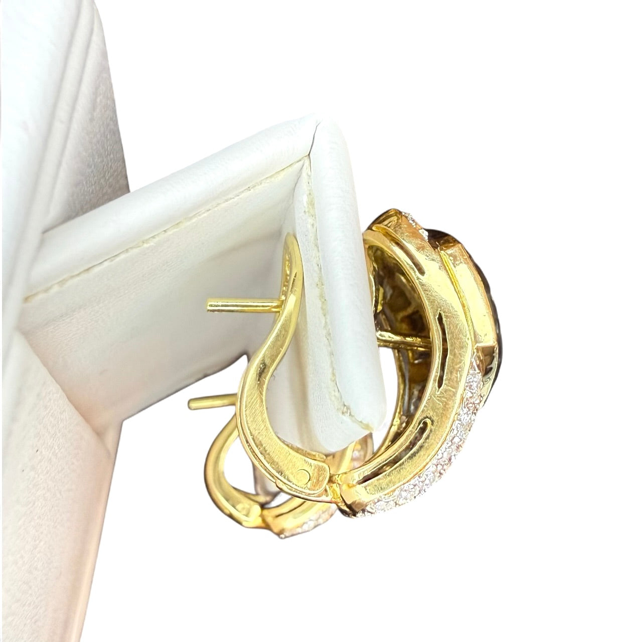 18K 6.80 CTW Sapphire and 1.25 CTW Diamond "Omega"  Diamond Earrings-GIA Appraisal Included