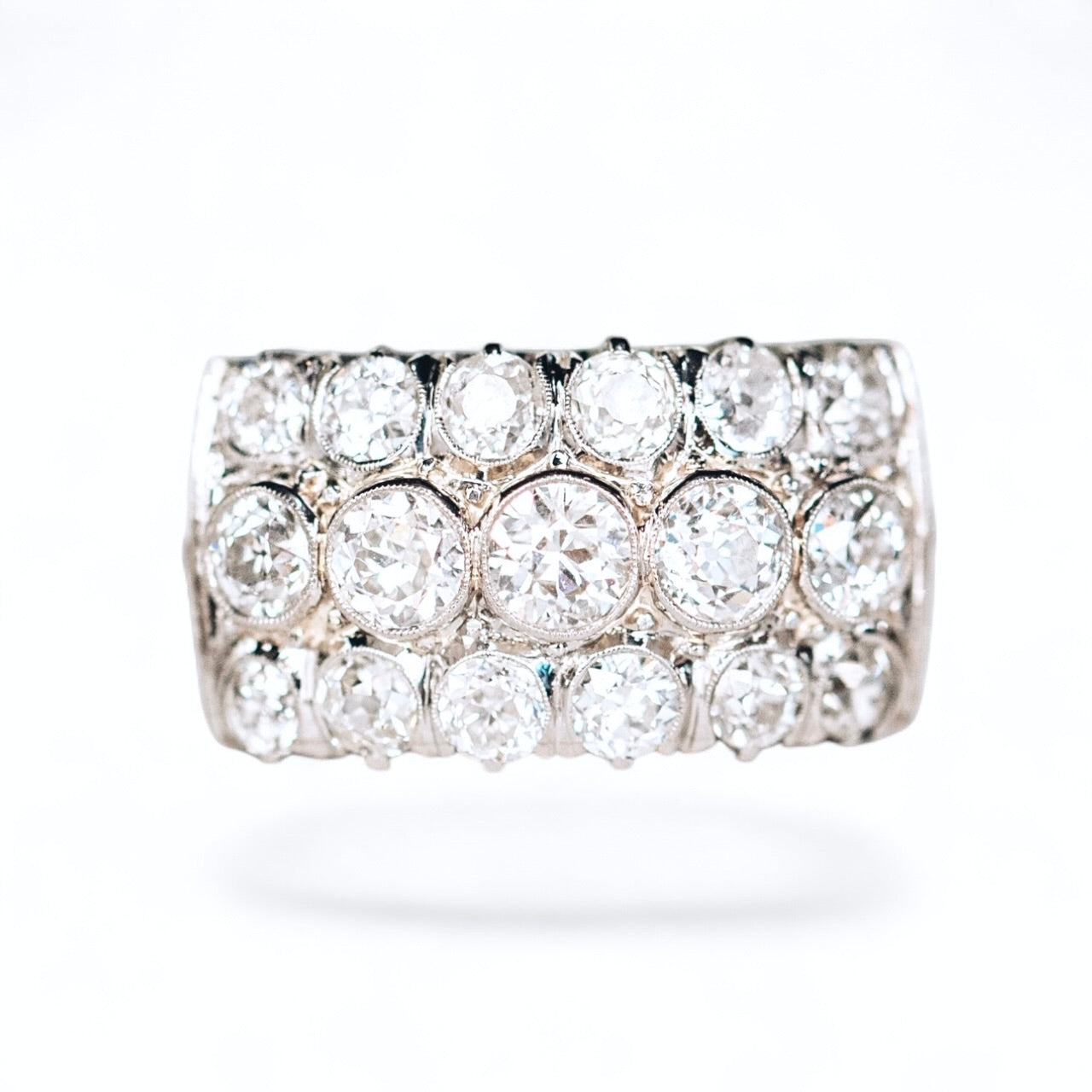 Antique 3.65 CTW Platinum Diamond Ring: GIA Appraisal Included