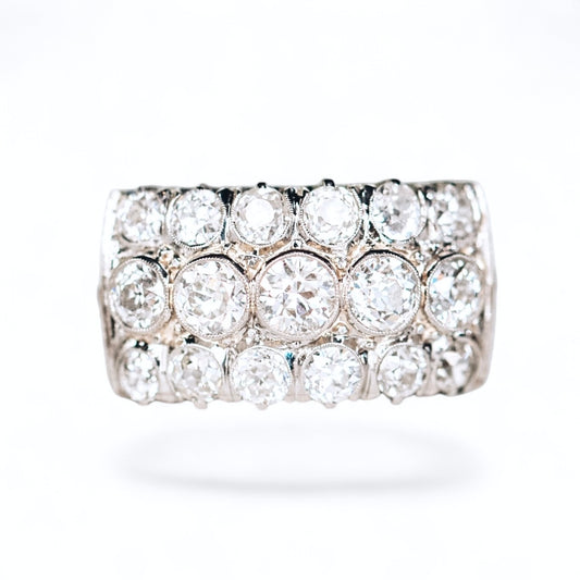 Antique 3.65 CTW Platinum Diamond Ring: GIA Appraisal Included